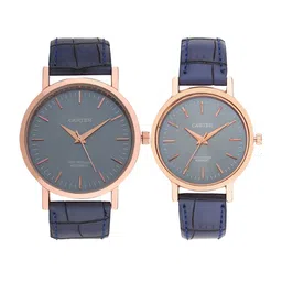 Sandy D Carter Round Dial Water Resistance Satinless Steel His & Her Watches -112PR-BL-39