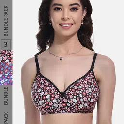 StyFun Pack Of 3 Full Coverage Lightly Padded Seamless Cotton Bra-All Day Comfort-picture-10