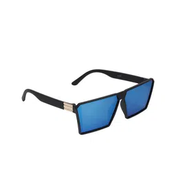 SCAGLIA Unisex Blue Lens & Black Square Sunglasses SCG_CROATIA-BLU-MER-58