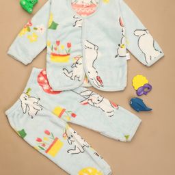 V-Mart Infant Kids Printed Pure Cotton Shirt With Trousers-picture-4