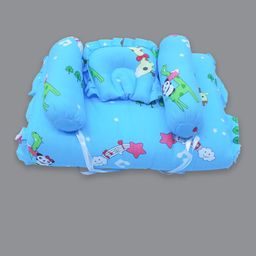 Born Babies Blue & Green Quirky Fine Single Bedding Set-image-0