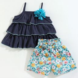 CrayonFlakes Girls Printed Top With Shorts-image-75