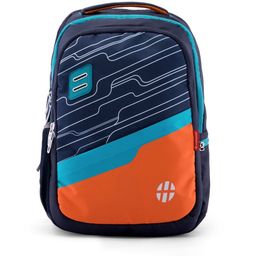 Harissons Unisex Navy Blue & Orange Colourblocked Backpack-37