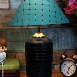 foziq Adults Blue Printed Table Lamp-image-80