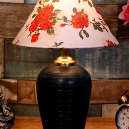 foziq Blue & White Printed Table Lamps With Shade-image-23