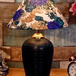 foziq Blue & White Printed Table Lamps With Shade-image-35