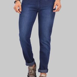 ROCKING SWAMY Men Blue Slim Fit Low Distress Light Fade Stretchable Jeans-image-17