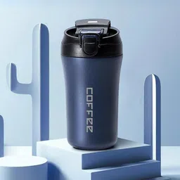 YELONA Blue Hot & Cold Stainless Steel Coffee Tumbler With Lid & Straw-53