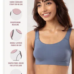 NYKD Solid Wirefree Non Padded Full Coverage Easy-Peasy Slip-On Bra - NYB113 image 4