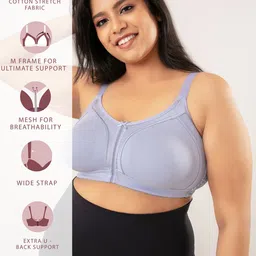 Nykd Plus Size Seamless Full Support M-Frame Cotton Full Coverage Bra - NYB101 image 5
