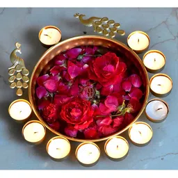 DSH Crafting Your Curiosity Golden Self Design Decorative Bowls-37