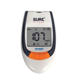 NISCOMED Sure screen Accurate Digital Glucose Blood Sugar Testing Machine with 25 Strips Glucometer (White & Grey) image 1