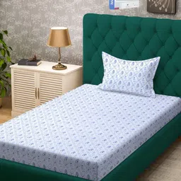 KLOTTHE Floral 300 TC Cotton Blend Single Bedsheet Set-picture-38
