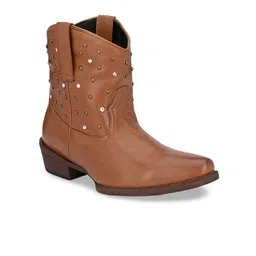 CARLO ROMANO Women Tan Genuine Leather Flat Boots-37