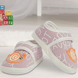 Baby Moo Infants Kids Mauve & White Printed Booties-13