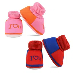 Smartots Infants Pack Of 2 Colourblocked Pure Cotton Booties-37