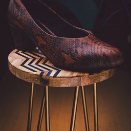 NR By Nidhi Rathi Tan Textured Block Pumps-37