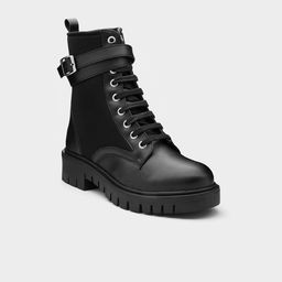 ADORLY Women Block-Heel Buckle Detail Biker Boots-image-1