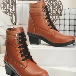 The Roadster Lifestyle Co. Women Block Heeled Mid-Top Chunky Boots-picture-17
