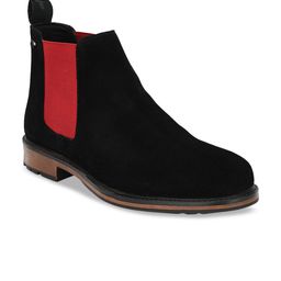 Delize Men Black Colourblocked Suede Flat Boots-8
