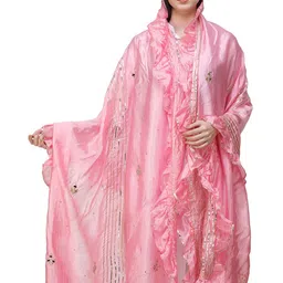 Exotic India Striped Embellished Art Silk Dupatta-picture-30