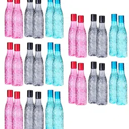 Kuber Industries Assorted Set of 6 Plastic Solid Water Bottle image 1