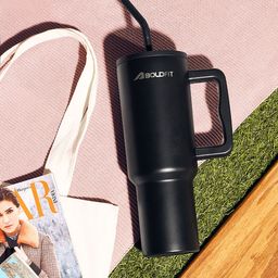 BOLDFIT Black Single Stainless Steel Solid Double Wall Vacuum Water Bottle image 4