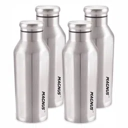 MAGNUS Silver Toned & Black 4 Pcs Stainless Steel Water Bottle 550ml-image-73