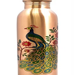 IMAGO Copper-Toned & Green Abstract Printed Copper Water Bottle 1L-image-24