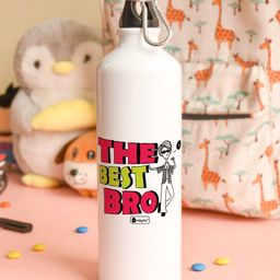 Indigifts The Best Bro Printed Aluminium Water Bottle-27