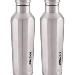 MAGNUS Silver Toned & Black 2 Pcs Stainless Steel Water Bottle 950ml-image-4