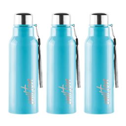 Milton Steel Fit 600 Set Of 3 Light Blue Stainless Steel Water Bottle 520 ml Each-54