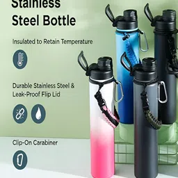 Kuber Industries Black Stainless Steel Water Bottle 720 ml-image-9