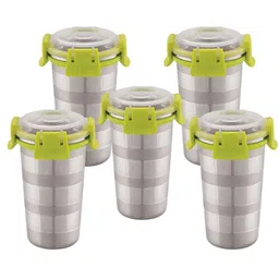 MAGNUS 5 Pcs Stainless Steel Designer Klip Lock Tumbler-350ml-55