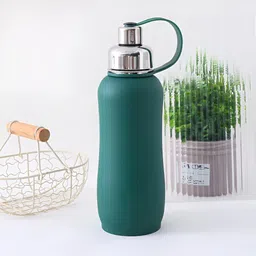 UMAI Green & Silver-Toned Stainless Steel Double Wall Vacuum Water Bottle 750ml-13