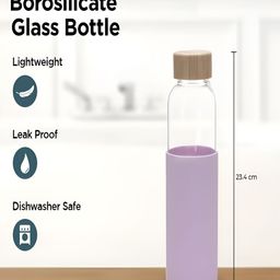 Kuber Industries Purple & Blue 2 Pieces Glass Solid Water Bottle 550ml-image-25