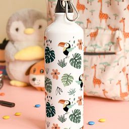 Indigifts Palm Leaves Printed Aluminum Water Bottle-30