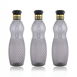 Kuber Industries Black & Gold-Toned 3 Pieces Water Bottle 1L-25