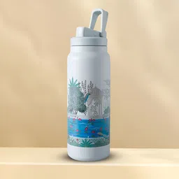 UMAI Blue & White Printed Stainless Steel Single Wall Vacuum Water Bottle 900 ml-image-26