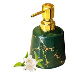 Ekhasa Green & Gold Toned Abstract Printed Ceramic Soap Dispenser 260 ml-5