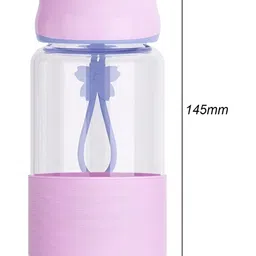 WELOUR Purple & Transparent Glass Water Bottle 340 ml-8