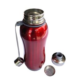 Kuber Industries Maroon Set of 2 Solid Water Bottle With Strainer image 3
