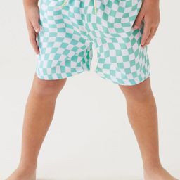 Marks & Spencer Boys Checked Mid-Rise Swim Shorts-image-36