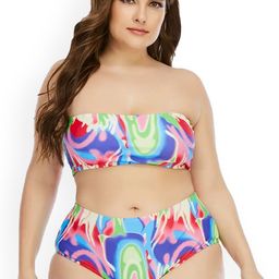 LULU & SKY Plus Size Bikini Tube Top & Bottoms-image-53