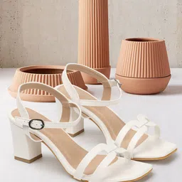 ICONICS Open Toe Block Heels-34