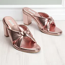 ELLE Knotted Open Toe Party Block Heels image 2