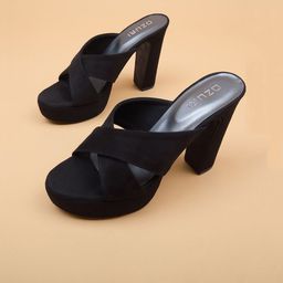 Ozuri Suede Platform Sandals with Bows-26