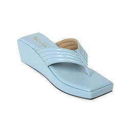 Mast & Harbour Striped Suede Wedge Heels-37