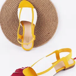 Try Me Colourblocked Backstrap Open Toe Flats-17