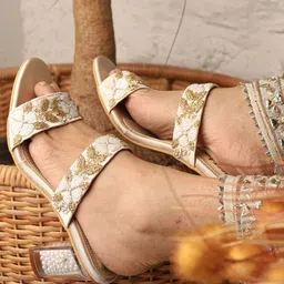 TIESTA Embellished Open Toe Block Heels-17